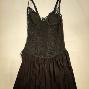 !SOLD ON DEPOP! black sheer lace detailed corset mini dress